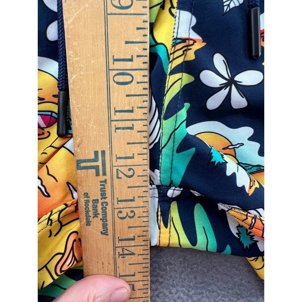 Neff Swim Trunks Size Medium Mens Tropical Duck Print Board Shorts Navy Blue